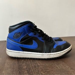 Jordan 1 Mid Hyper Royal Tumbled Leather